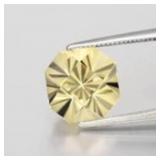 4.07ct 9.8x9.7mm VVS Octagon Natural Light Yellow