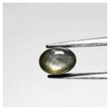 1.42ct Oval Natural Black Green 6 Ray Star Sapphir