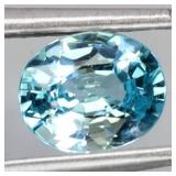 Oval Cut Natural Heated Seafoam Top Blue Zircon Ca