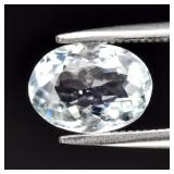 1.18ct 8.2x6mm VS Oval Natural Very Light Blue Aqu