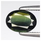 0.76ct 6.7x5mm Oval Natural Blue Green Sapphire -