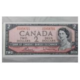 Canada $2 Banknote 1954 BC-38c Bouey Rasminsky Unc