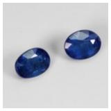 Pair 2pcs Oval Natural Top Rich Blue Sapphire Mada