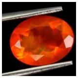 Oval Cut Natural Hot Rainbow Orange Opal Ethiopia