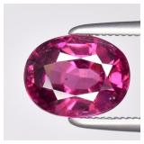 2.05ct 8.2x6.3mm Oval Natural Purplish Pink Rhodol