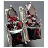Silver 6.25g Garnet 4ct Earring Retail Value