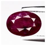 0.74ct 6.2x4.5mm Oval Natural Purplish Red Ruby -