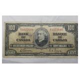 Canada $100 Banknote 1937 BC-27b Gordon Towers