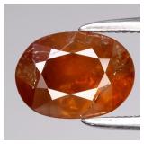 2.20ct 8.2x6mm Oval Natural Orange Zircon - Unheat