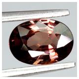 Oval Natural Unheated Top Pinkish Champagne Zircon