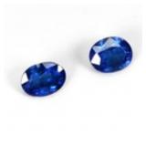 Pair 2pcs Oval Natural Top Rich Blue Sapphire Mada