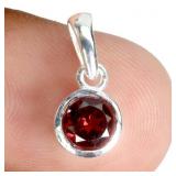 925 Sterling Silver Pendant Round Mozambique Garne