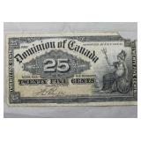 Canada 25C Shinplaster 1900 Boville DC-15b