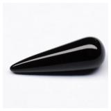 1.07ct 12x4mm Briolette Cabochon Natural Black Ony