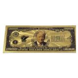 24k Gold Foil Donald Trump US Billion Banknote