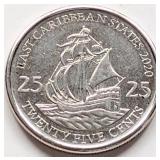 East Caribbean States 2020 Elizabeth II 25c coin