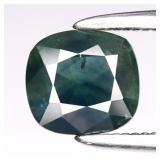 0.87ct 6x5.5mm Cushion Natural Blue Green Sapphire
