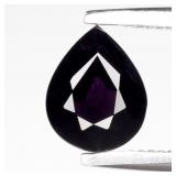0.78ct 6.3x5mm VVS Pear Natural Deep Purple Spinel