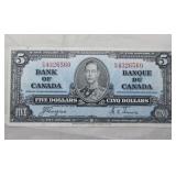 Canada $5 Banknote 1937 BC-23c Coyne Towers