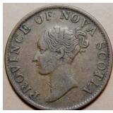 Canada NS-1F2 1843 Victoria Half Penny Token Br874