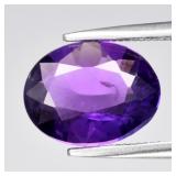 1.51ct 10x7.7mm Oval Natural Purple Amethyst - Unh
