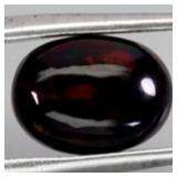 Oval Cab AAA Floral Flash Play Of Color Black Opal