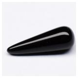 1.09ct 11.8x4mm Briolette Cabochon Natural Black O