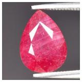 2.83ct 10.5x7.7mm Pear Pinkish Red Ruby - Heated G