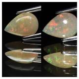 0.54ct 8.2x5.5mm Pear Cabochon Natural White Opal