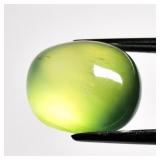 6.22ct 11x9.8mm Oval Cabochon Natural Green Prehni