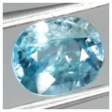 Oval Cut Natural Heated Seafoam Top Blue Zircon Ca