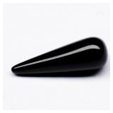 1.03ct 12x4mm Briolette Cabochon Natural Black Ony