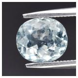 1.36ct Cushion Natural Very Light Blue Aquamarine