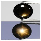 1.20ct 7x5.7mm Oval Natural Black 6 Ray Star Sapph