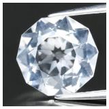 2.97ct 9.5x9.5mm VS Custom-Cut Natural White Quart
