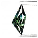 0.43ct 7.5x3.2mm Fancy Natural Blue Green Sapphire