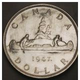 Canada Silver Dollar 1947 Maple Leaf