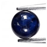 1.08ct 5.7mm Round Cabochon Natural Deep Blue Sapp