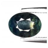 0.85ct Oval Natural Greenish Blue Sapphire - Heate