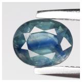 0.59ct 5.5x4.3mm Oval Natural Blue Green Sapphire