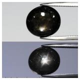 9.50ct Oval Cabochon Black 6 Ray Star Sapphire Hea