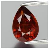 0.91ct 6.5x4.5mm Pear Natural Orange Spessartite G