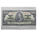 Canada $20 Banknote 1937 BC-25c Coyne Towers