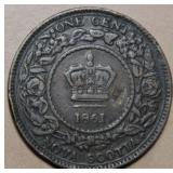 Canada Nova Scotia 1861 One Cent Small Rosebud