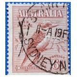 Australia 1932 'Kokaburra bird' 6 Pence stamp #139