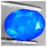 Oval Cut Natural Hot Rainbow Flash Blue Fire Opal