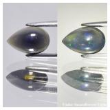 0.69ct 8.8x5.7mm Pear Cabochon Natural Black Opal