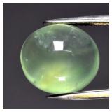 13.28ct 14.5x12.8mm Oval Cabochon Natural Green Pr