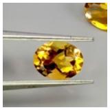 Oval Natural Unheated Yellow Citrine Brazil 5pcs 5