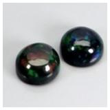 Pair 2pcs Round Natural AAA Floral Flash Play Of C